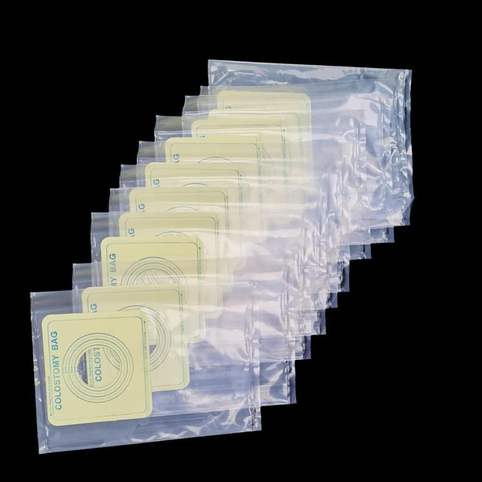 Sacca per stomia monouso da 60 Pezzi, Sacca per colostomia Impermeabile, sacche per Doccia con Protezione per catetere Tagliate su Misura (Max 35-60 mm)