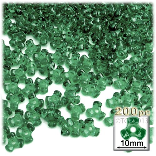 200Pc Plastic Transparent Tribeads 10Mm Clear Beads #TOP7