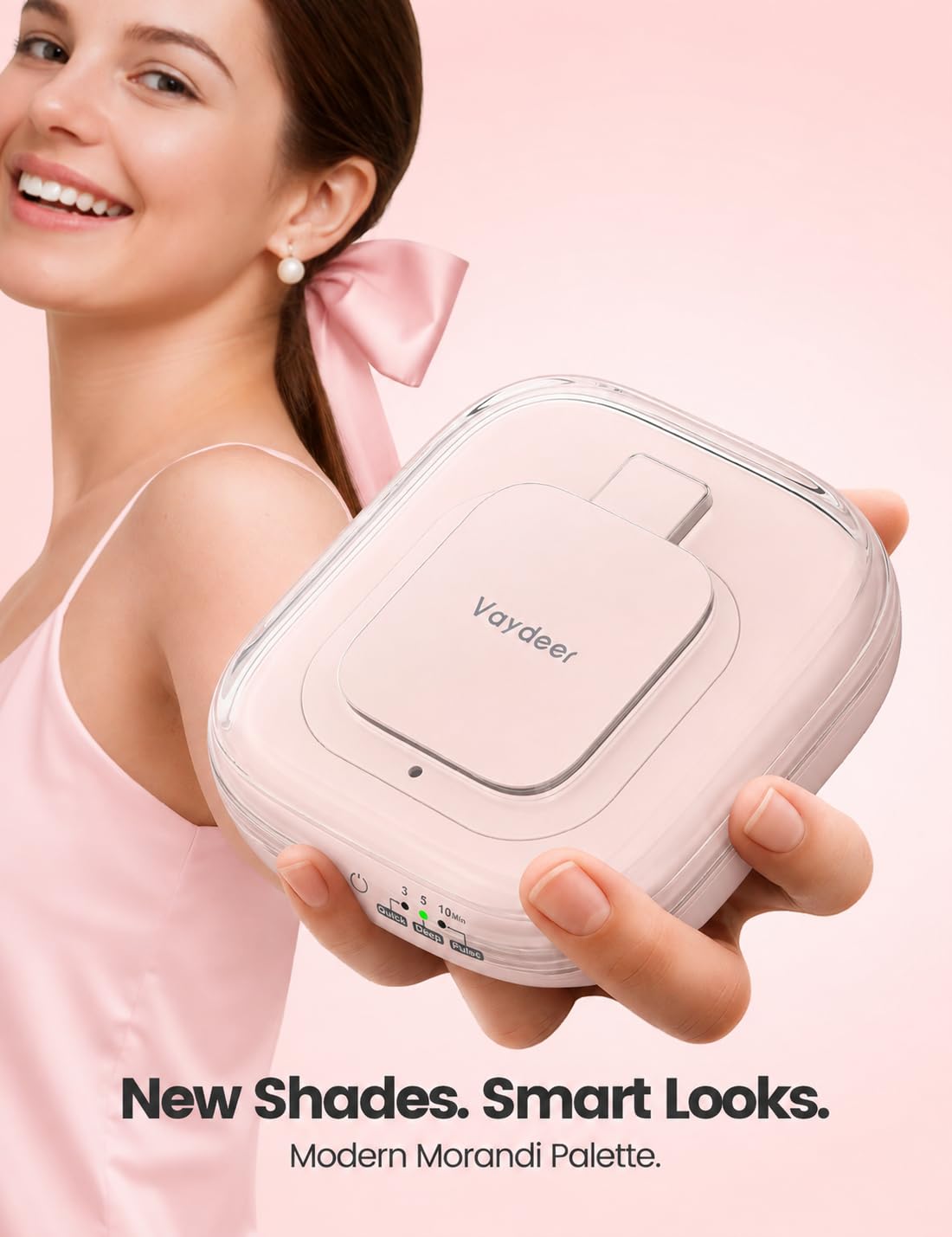 VAYDEER Pulitore a Ultrasuoni 48 kHz per Retainer, 3 Modalità, Rosa | Tecnologia a ultrasuoni da 48 kHz con 3 modalità per retainer, allineatori, protesi e piccoli oggetti.