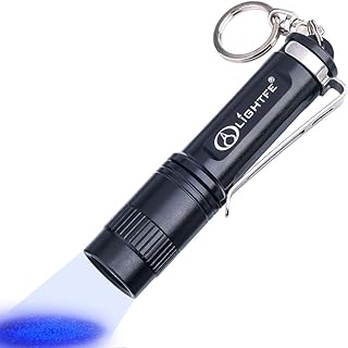 LIGHTFE Mini Keychain Black Light UV101D UV Flashlight 365nm with LG UV LED Source for Pet Urine Stain Detection, UV Curing Light, Fluorescence Activation, Medical Inspection, Forensic Science (UV101-365nm)