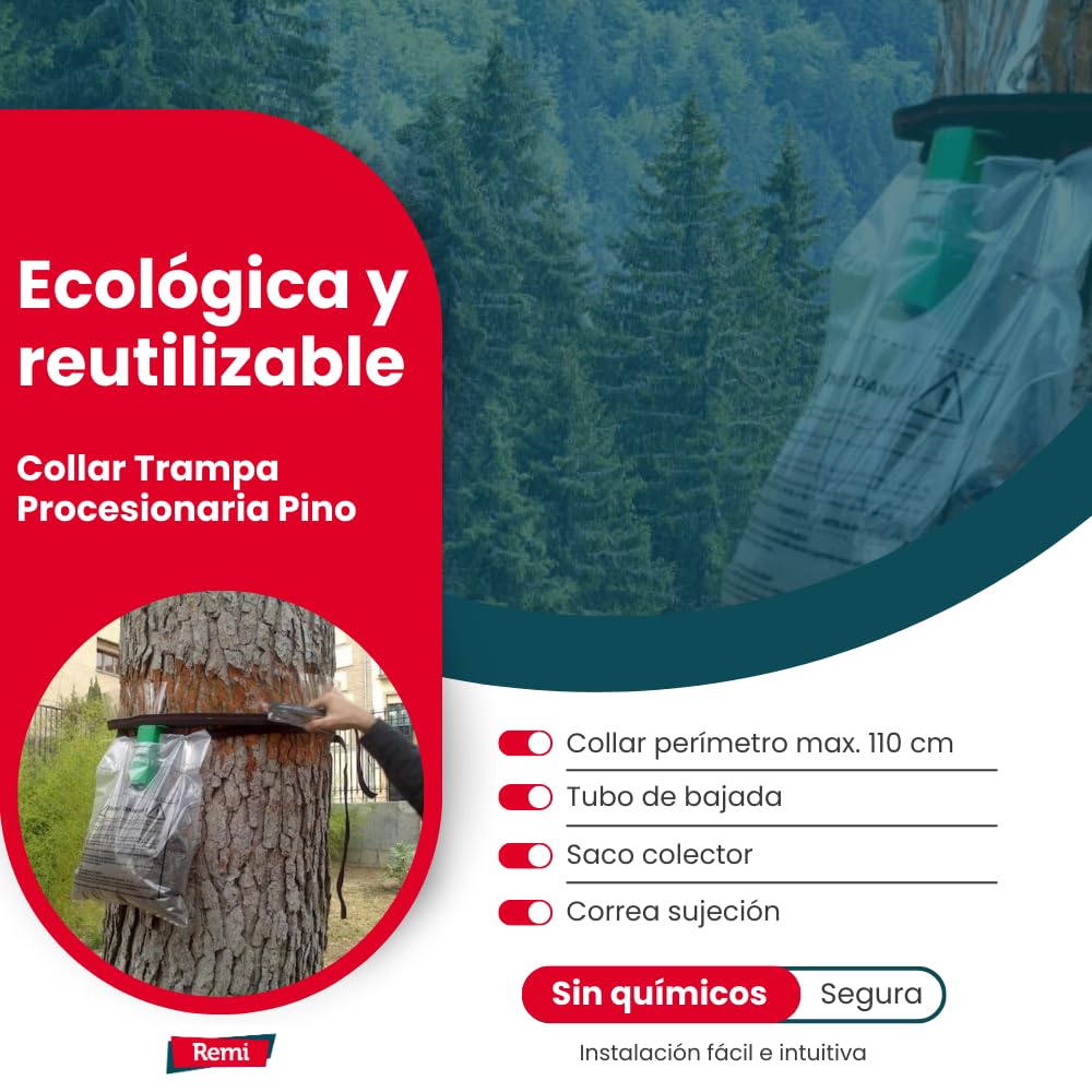 Collar Oruga Procesionaria del Pino | Remi Hogar | Collar Anti orugas | Ecológico y Reutilizable | Trampa para procesionaria del Pino Procerex