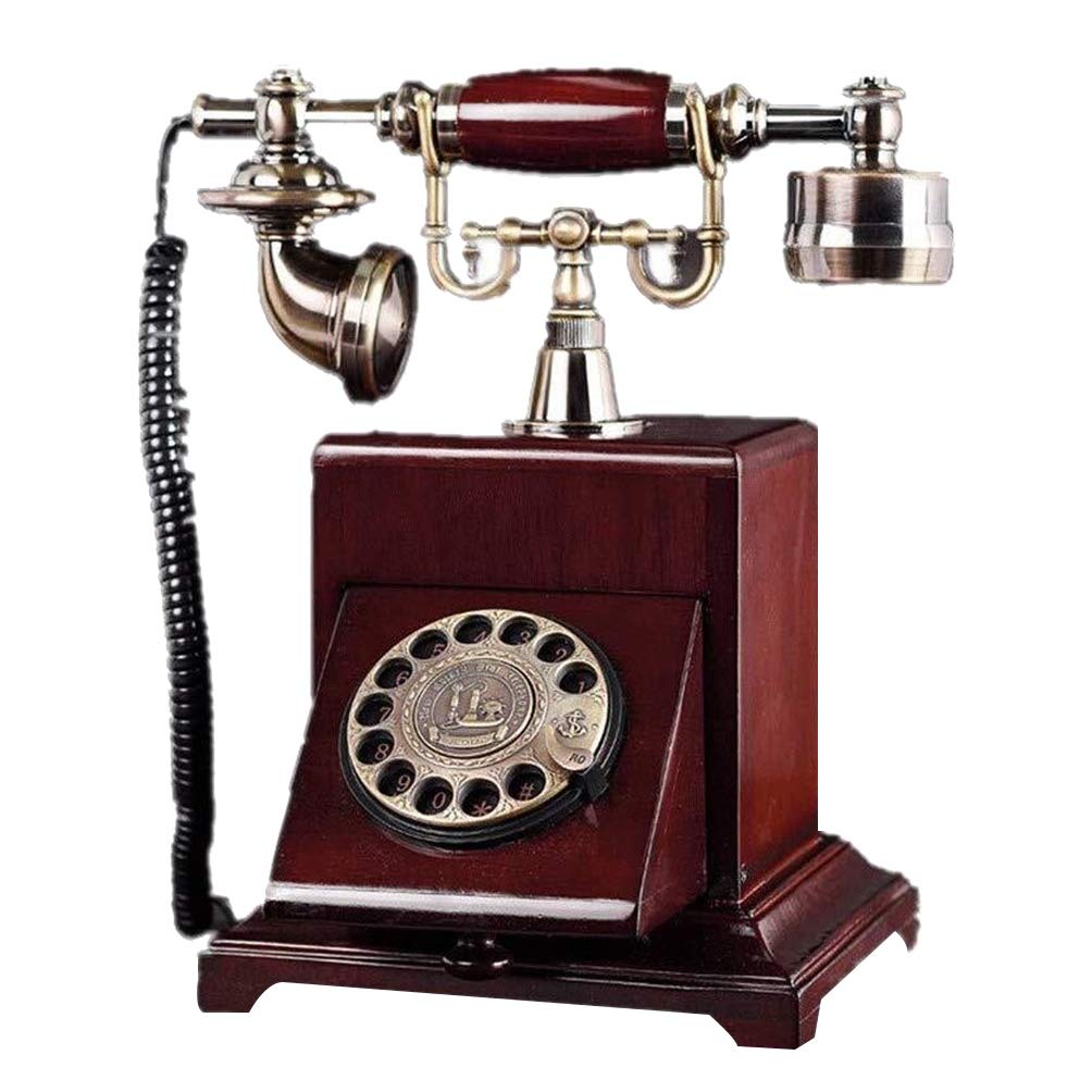 Amerykańskie antyczne staromodne telefony, lite drewno, dzwonki mechaniczne, bez użycia rąk, europejskie, wiejskie, retro, domowe, stacjonarne, biurowe, telefon stacjonarny