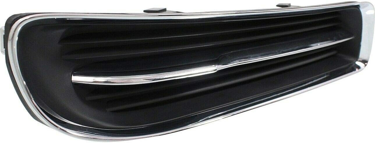 DAT AUTO PARTS Front Right Passenger Side Bumper Fog Light Cover Lamp Hole Insert Replacement For 2011-2014 Chrysler 300 Black Textured Plastic with Chrome Trim CH1039127 68127944AB