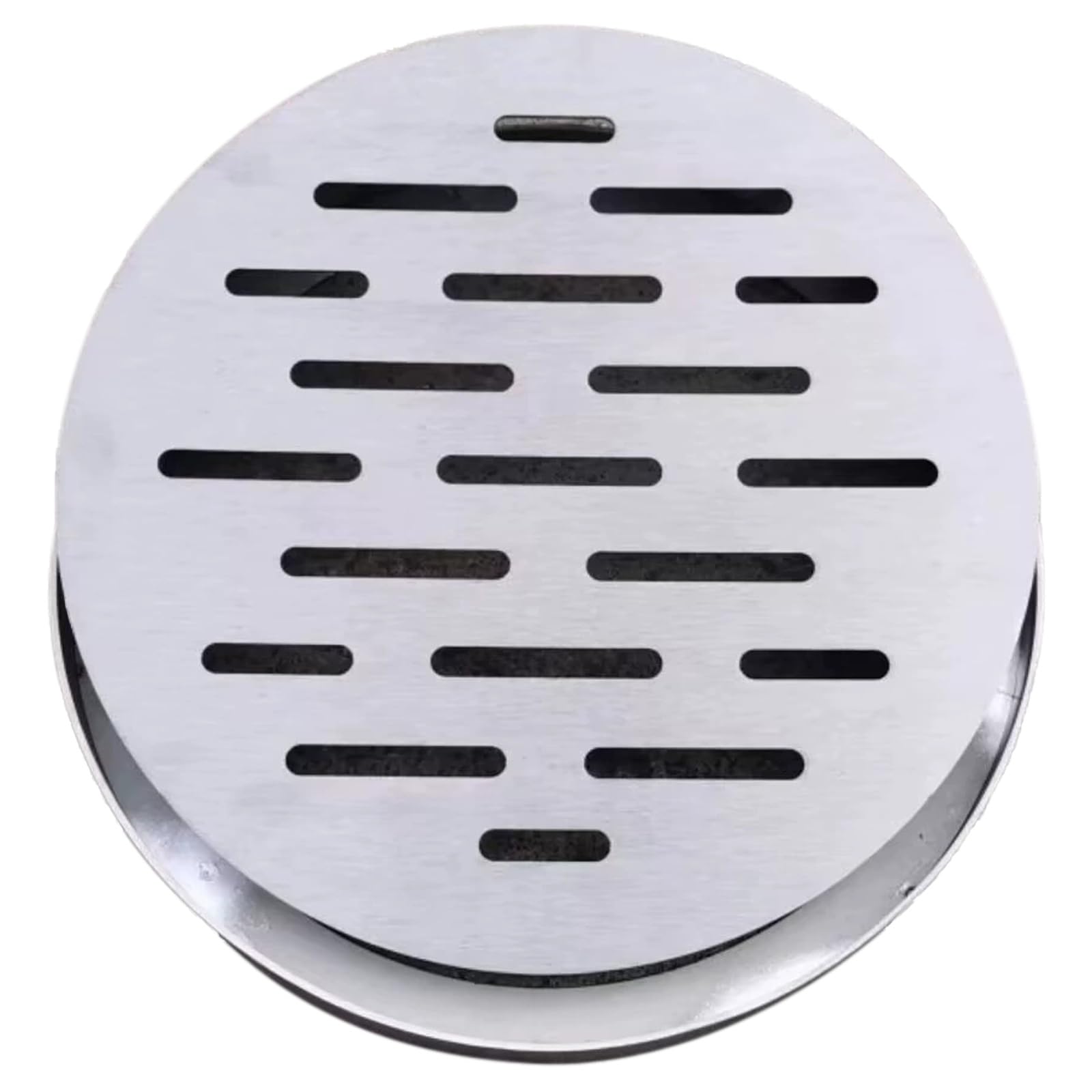 Couvercle de vidange rond eau de pluie inox 30x30 cm pour jardin et rue