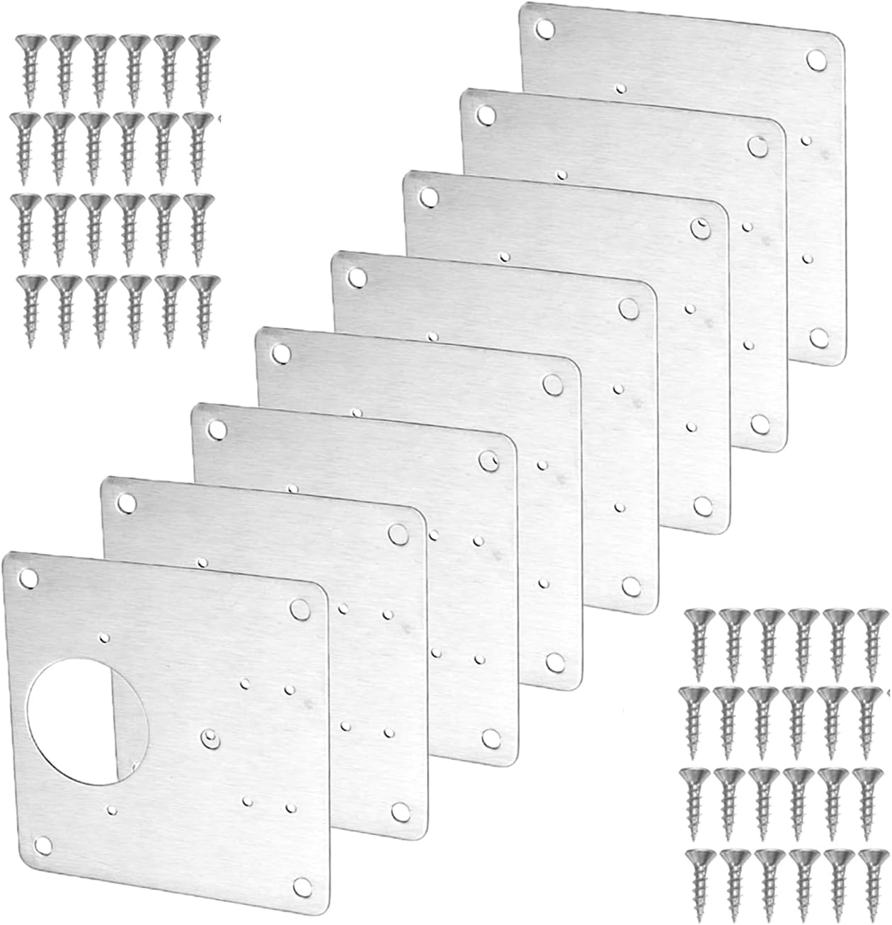 8pcs Hinge Repair Plate Furniture Fittings Cabinet Door Hinger Cabinet Furniture Drawer Door Hinge Furniture Hardware Accessorie - (Color: 8pcs Sliver)