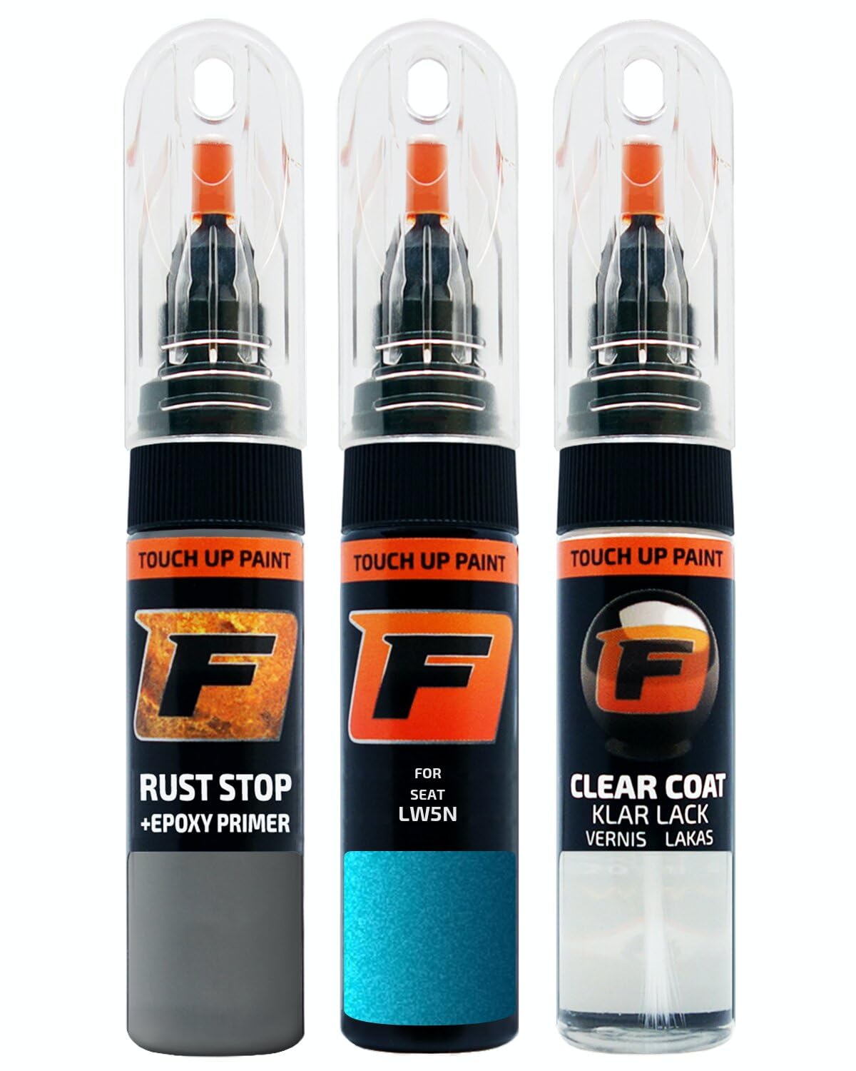 FIRANTO Lackstift Autolack Reparaturset für Seat LW5N Azul Alor - 3-in-1 Autolack Kratzer Reparaturstift 15ml Grundierung, Klarlack