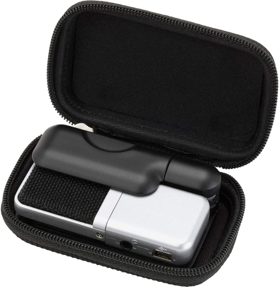 SAMSON Go Mic Portable Clip-on USB Condenser Microphone (Titanium)- USB 2.0 Hub with Individual LED lit Power Switches + Cleaning Cloth – Deluxe Bundle Great for Podcasting and Field Recording