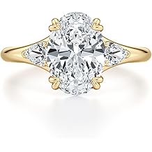 IGI Certified Lab Grown Diamond Ring 1-3 CT Oval/Marquise/Princess Cut Solid 10K 14K 18K Gold Solitaire Diamond D Color VS1-VS2 Engraved Names Engagement Rings for Women Her Wife