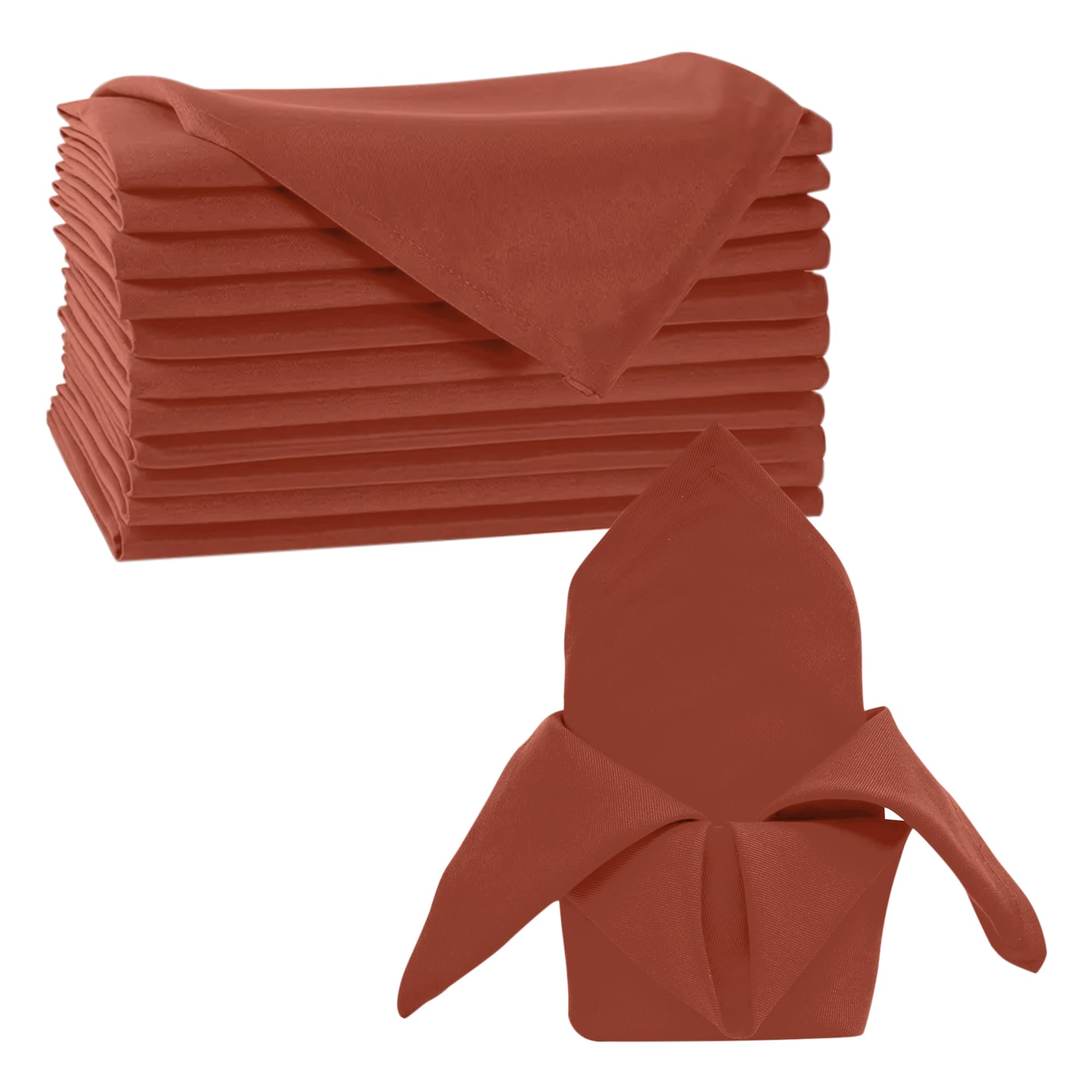 Trimming Shop 20 Inch Maroon Polyester Table Napkins, 50x50cm Square, Reusable, Wrinkle-Resistant Cloth Napkins for Dinner Parties, Events, Weddings, Restaurants & Hotels, 6pcs