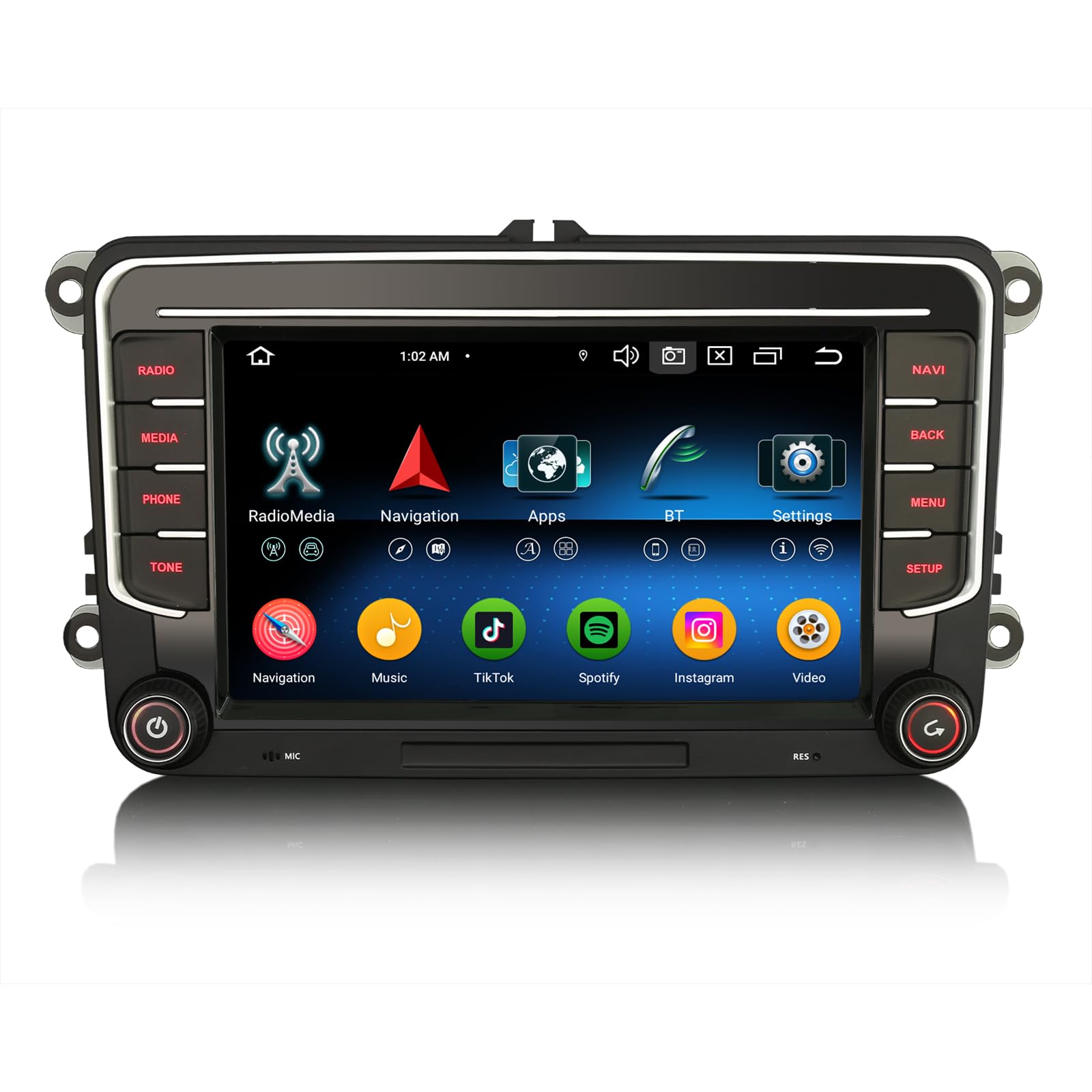 Erisin 7" 8-Core 4GB+64GB Android 14 Autoradio Bluetooth per VW Crafter Amarok Caddy Polo Skoda Yeti Transporter T6 Supporto GPS Navigatore Wireless CarPlay Android Auto WiFi DSP DAB+ DSP FM Canbus