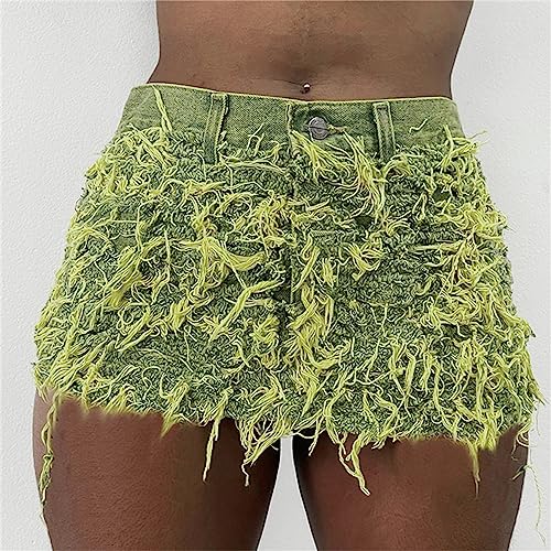 Jupe en jean grande taille verte T36 à boutons décontractée