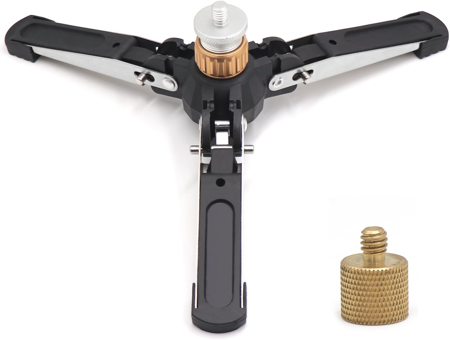 Monopod Stand Base - TWZ Monopod Three-Legged Supporting Holder (Must Have Screw Hole) with Standard 3/8"-16 Female to 1/4"-20 Male Tripod Thread Reducer Screw Adapter for DSLR Cameras