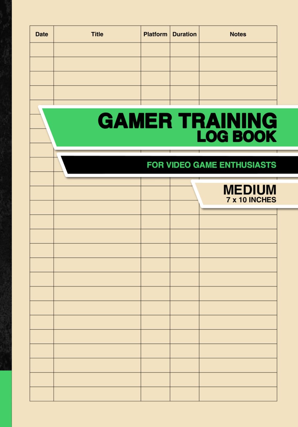 Gamer Training Log Book: For Video Game Enthusiasts | Medium