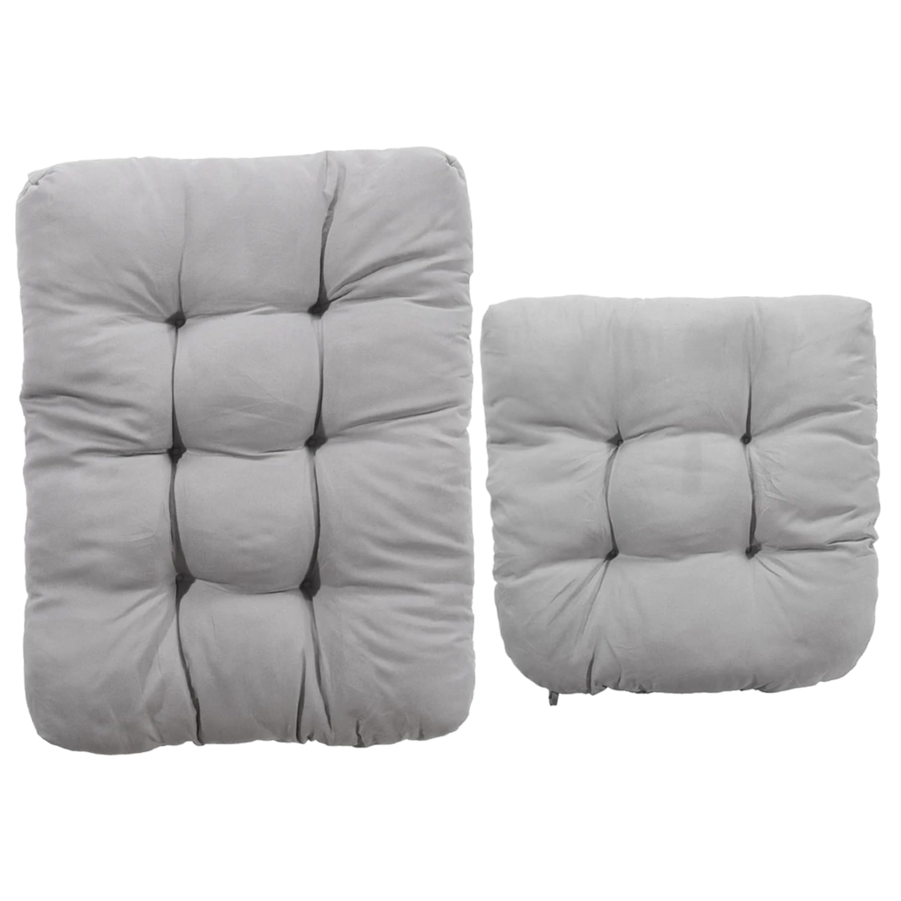 Coussins moelleux pour fauteuil à bascule avec attaches et envers antidérapant gris