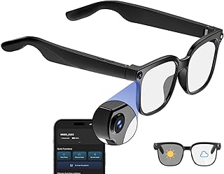 Dormiro Smart Glasses with Camera,4K with Audio Bluetooth Camera Glasses for Men Women 8MP 32G HD Hidden Video Recording S... Price In India