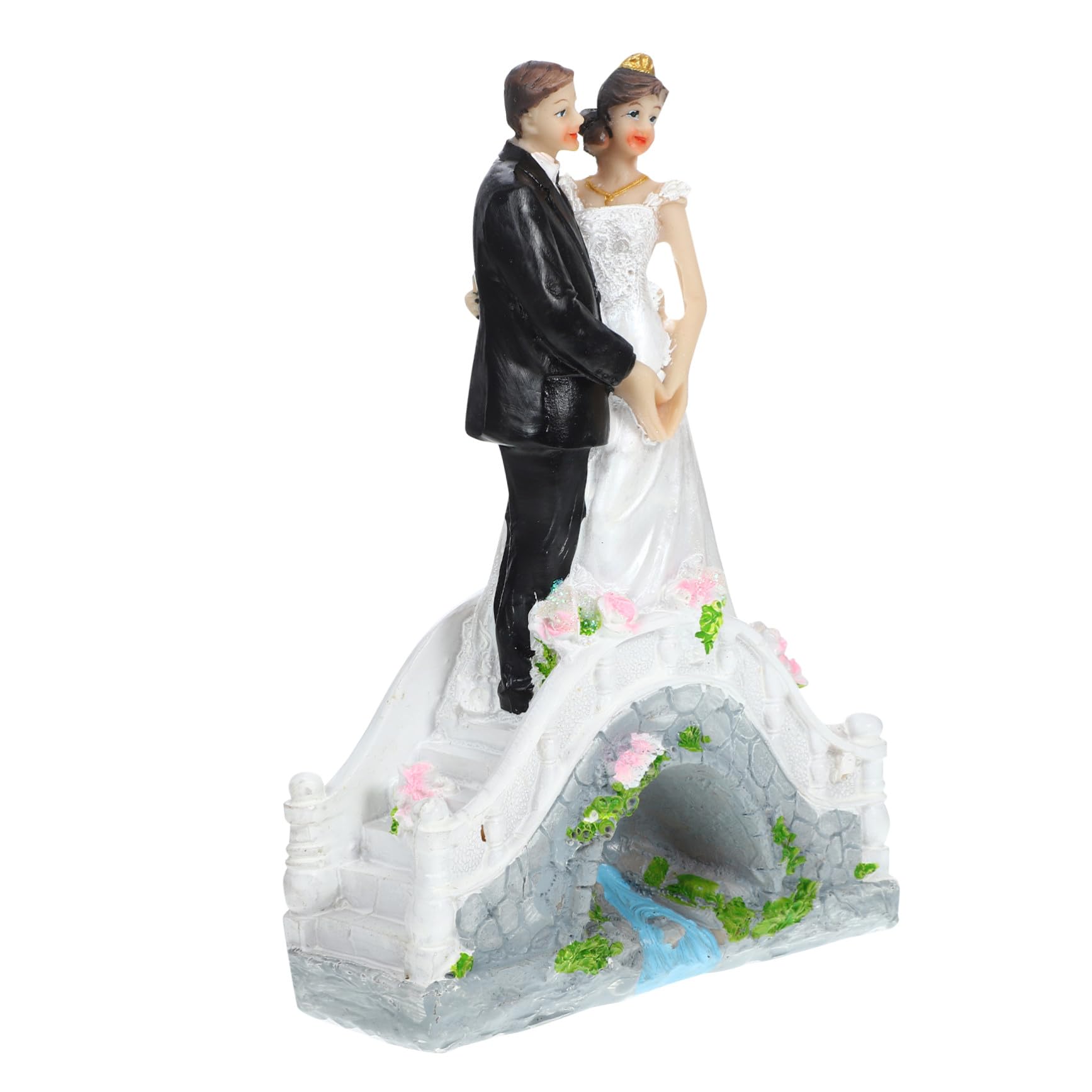 VICASKY 3 Stück Elegante Hochzeitstortendeko Brautpaar Figur Resin Handbemalt Delikate Hochzeit Party Dekoration für Verlobung Brautdusche
