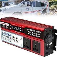 Vista 1 de Inversor de corriente de 2000 W de 12/24 V a 220 V/110 V, inversor de automóvil convertidor de CC a CA con enchufe para encendedor de cigarrillos
