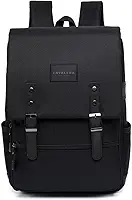 Cavalera Mochila Escolar Clássica, Preta, Design Vintage com Fivelas, para Laptop