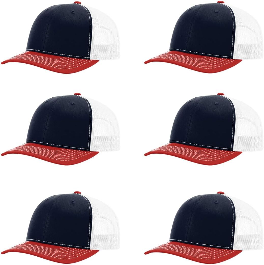 Richardson 112 Classic Six-Panel Adjustable Snapback Trucker Cap | Bulk Packs Available