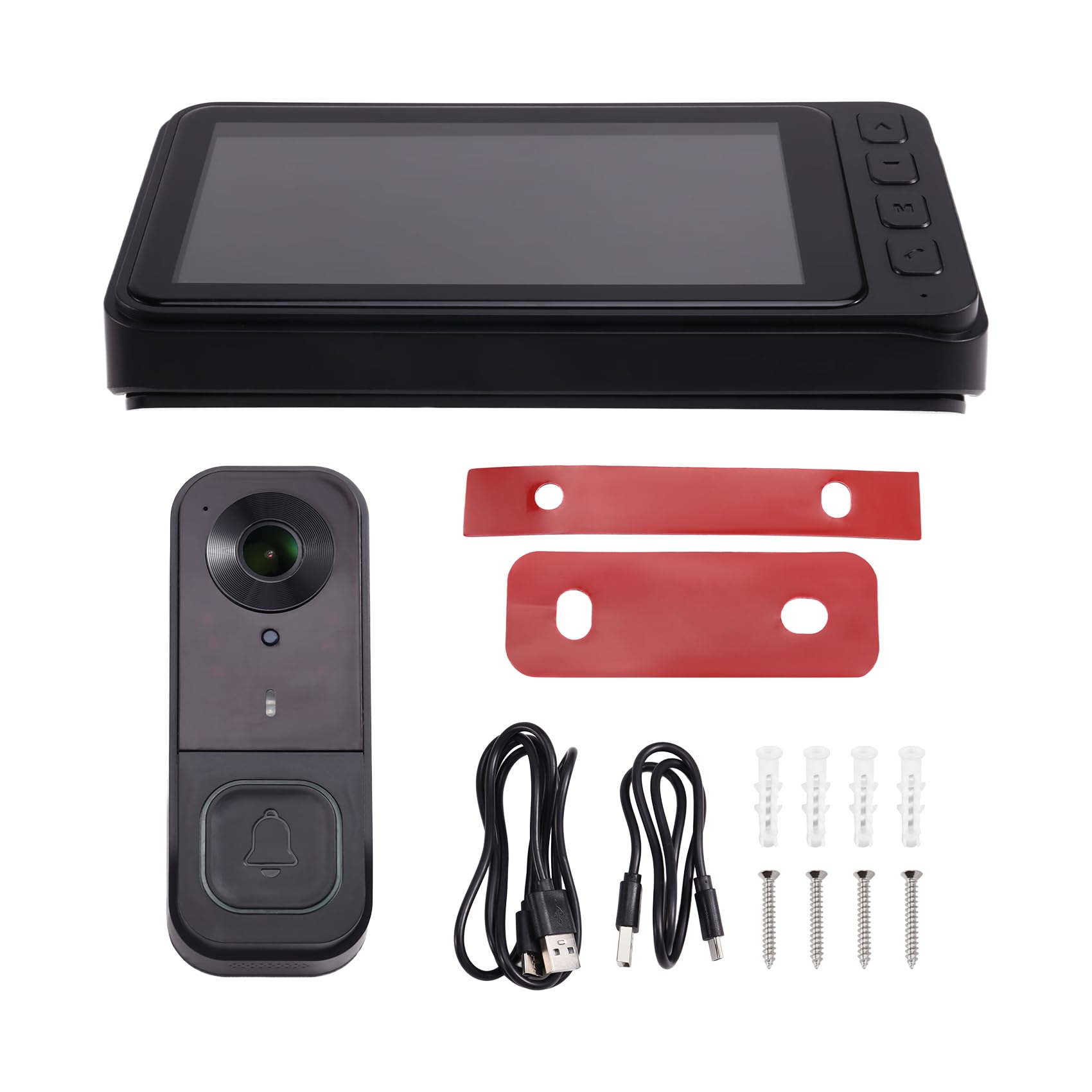 UDSKNV[KSL For Wireless Video Doorbell with Screen IPS HD for Wireless Voice Intercom Low Power Consumption HD Full-Color Night Vision