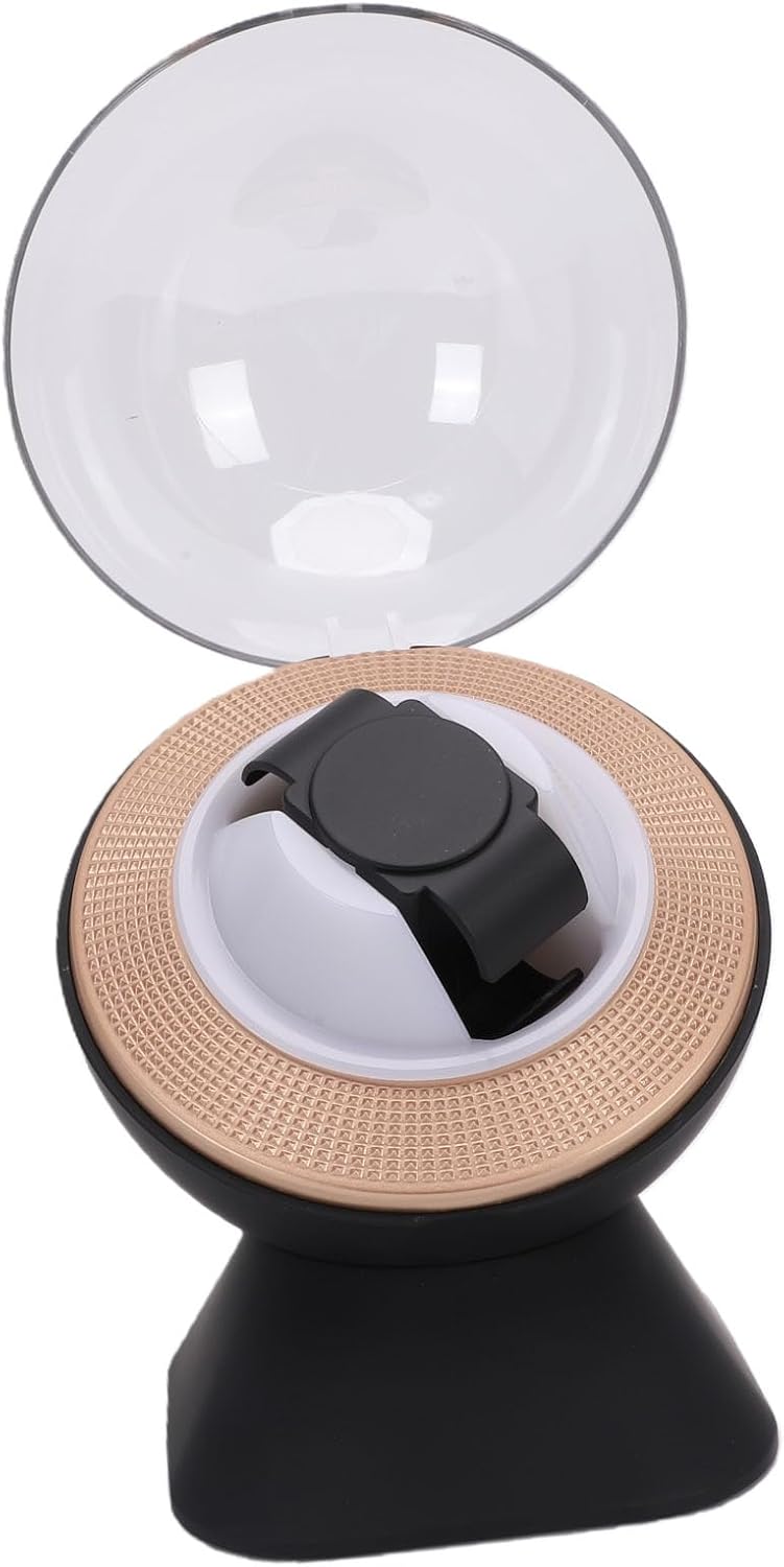 Luocute Single Watch Winder, Ultra Quiet Automatic Watch Winder with LED Lighting for Mechanical Watches, 4 Rotation Modes, Adjustable Pillows for Men and Women