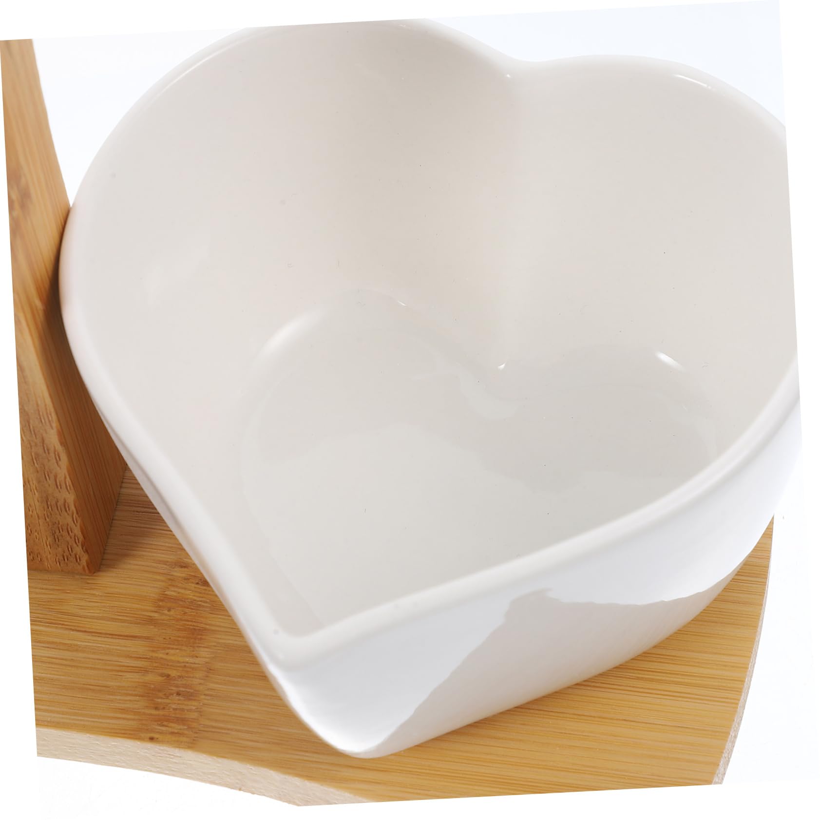 UKCOCO Azucarero y Jarra para Crema Cerámicos con Cucharilla y Bandeja de Bambú Juego para Simple y Elegante Material Cerámico Premium para Regalo y Decoración