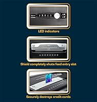 Vista 6 de Aurora JamFree - Trituradora de papeltarjetas de crédito (8 hojas microcortadas), NegroPlateado