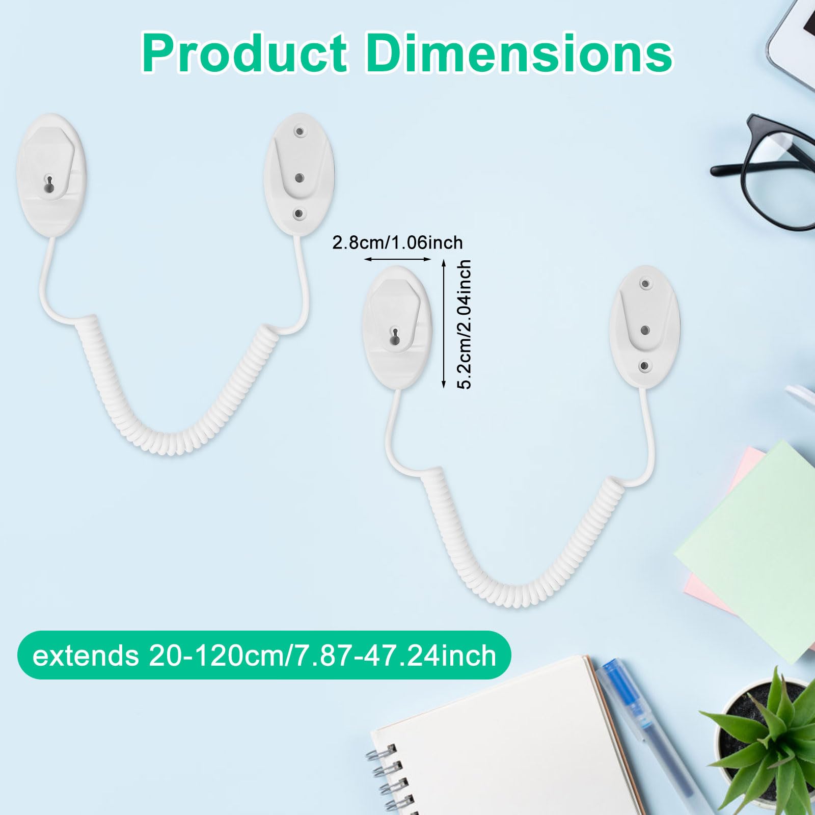 Support Télécommande Magnétique Murale - 2 Pièces Avec Cordon Élastique | Anti-Perte Pour Maison/Bureau