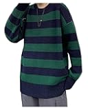Women's Men Striped Sweater Pullovers Oversized Knitted Jumpers Sweatershirts Streetwear