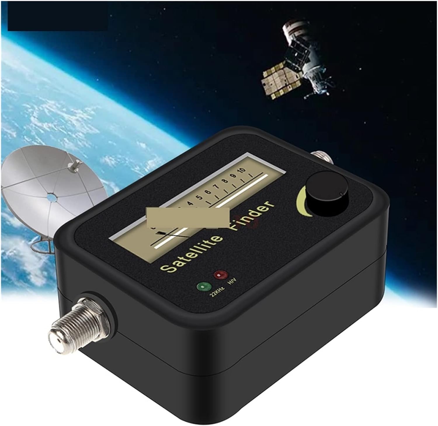 Satellite Finders Satfinder Satellite Finder Alignment Signal Meter Receptor for SATV Dish LNB Direc Digital Signal Amplifier Sat Finder Locator for Adjusting Sat Dish(Added Black Cable)