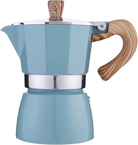 Stovetop - Cafetera de café Moka de 6 tazas, cafetera clásica manual de aluminio para estufa de gas o eléctrica, cafetera de capuchino con leche disponible en Yaxa Colombia