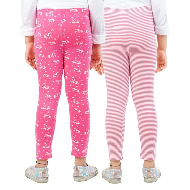 Image of ARIEL Cotton Printed Non-Transparent Regular Fit Ankle Length Leggings for Girls