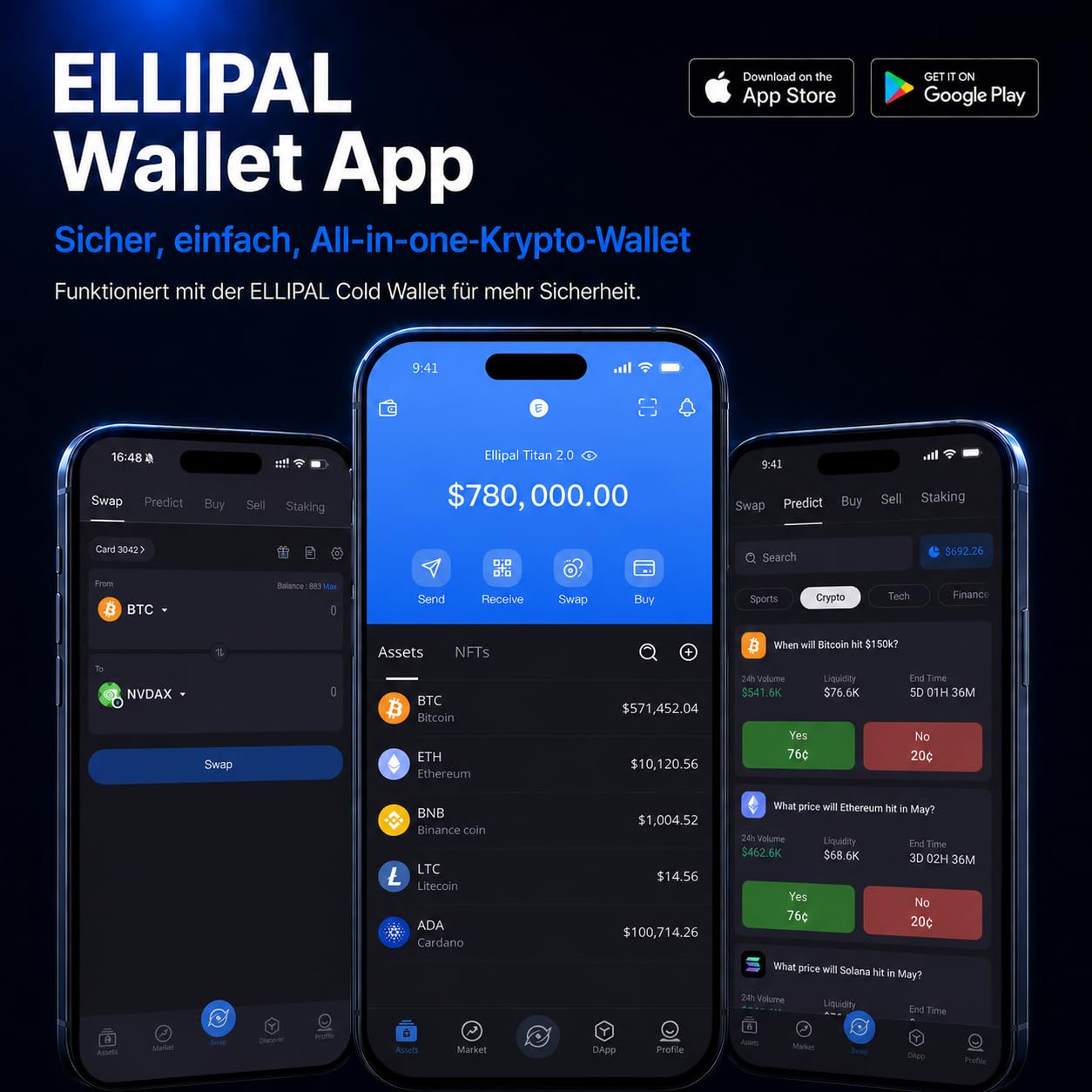 Ellipal X Card Pack mit 3 Stück – Luftgekoppeltes Crypto Cold Wallet mit Starter-Zubehörset, Sichere Offline-Aufbewahrung für Bitcoin, Ethereum, NFTs & über 10.000 Token