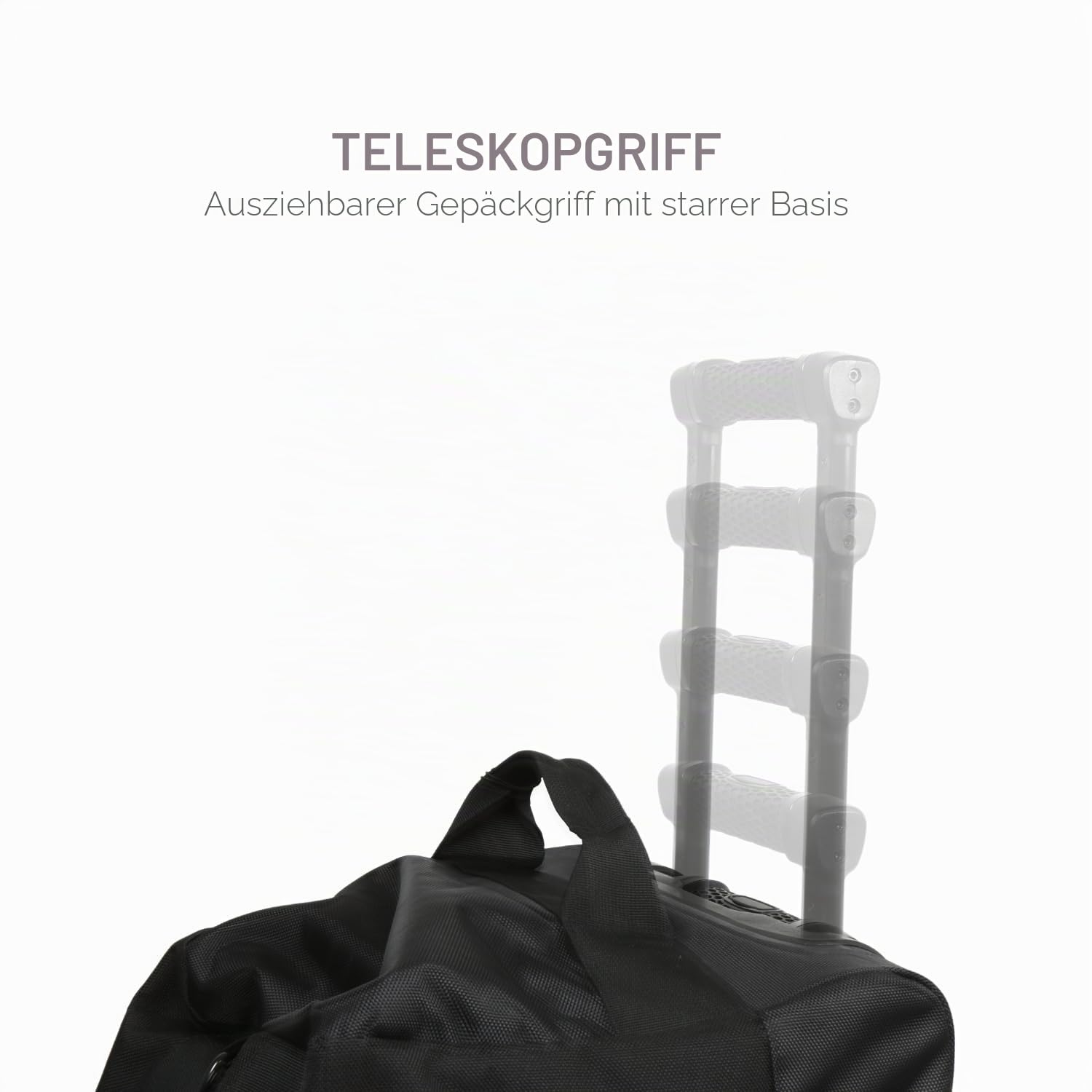 Lifeventure „Expedition“ Reisetasche mit Rollen | 100 Liter Fassungsvermögen, mit Teleskopgriff, Rollen und festem Boden, Schwarz