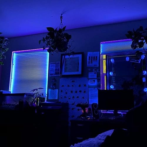 Miniatura 7 de Kit de tira LED de luz negra UV, 24 W, 33 pies32.8 ft, 600 LED, 395 nm-405 nm, cinta de luz negra flexible de 12 V, no impermeable para pesca