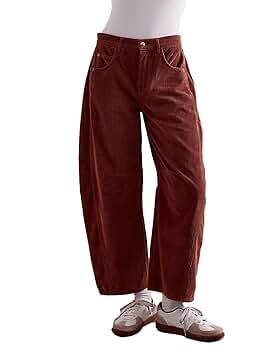 RUTHLESS CORDUROY PANTS サイズXL YEXPINE Women's Corduroy Pants Mide-Rise Barrel Wide Leg