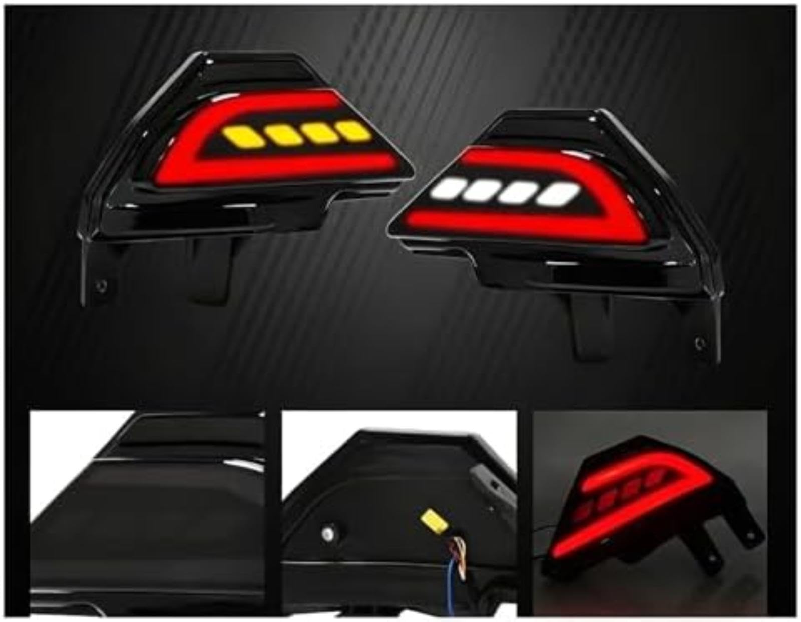 Luce posteriore di ricambio, per Rav4, per Rav 4 2016-2018 Funzioni 4 in 1 Fendinebbia Freno Indicatore di direzione dinamico Paraurti retromarcia Riflettore Coda Catarifrangente per