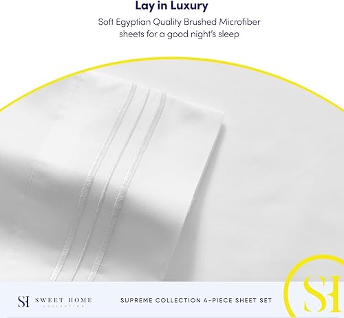 Miniatura 7 de Juego de sábanas de tamaño matrimonial, sábanas de lujo transpirables con correas elásticas completas y seguras en las esquinas integradas,