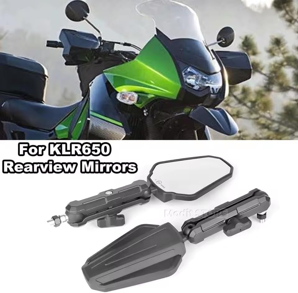 For KAWASAKI KLR650 KLR 650 klr650 Folding Rear Off-road Mirrors Motorcycle Rear view Mirror Side Mirrors Rearview Mirrors