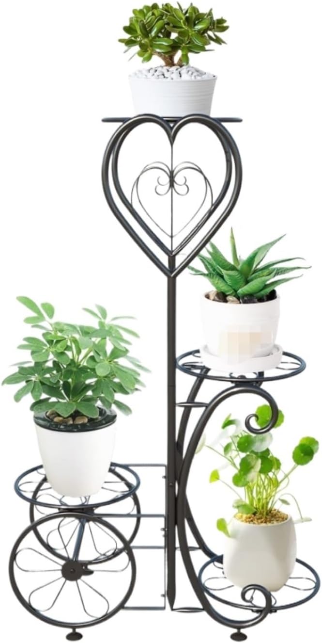 フラワースタンド 植物 棚 プランタースタンド 盆栽棚 ガーデンラック 4 層植物スタンド屋内屋外金属フラワーホルダー背の高いコーナ