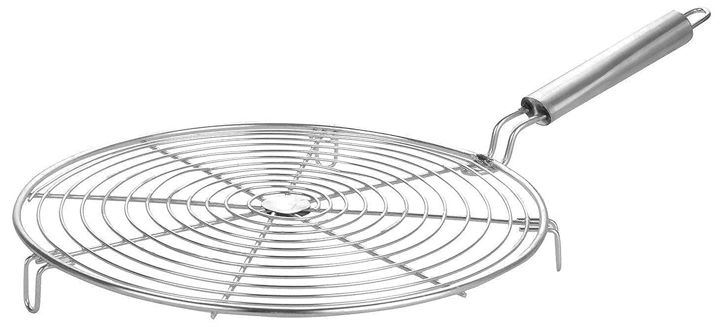 Stainless Steel Barbeque Jali Roti Roast Grill Papad Roaster Chapati Toast Grill paneer tandoor (with Steel Handle) Stainless Steel Barbeque Jali Roti Roast Grill Papad Roaster Chapati Toast Grill paneer tandoor (with Steel Handle)
