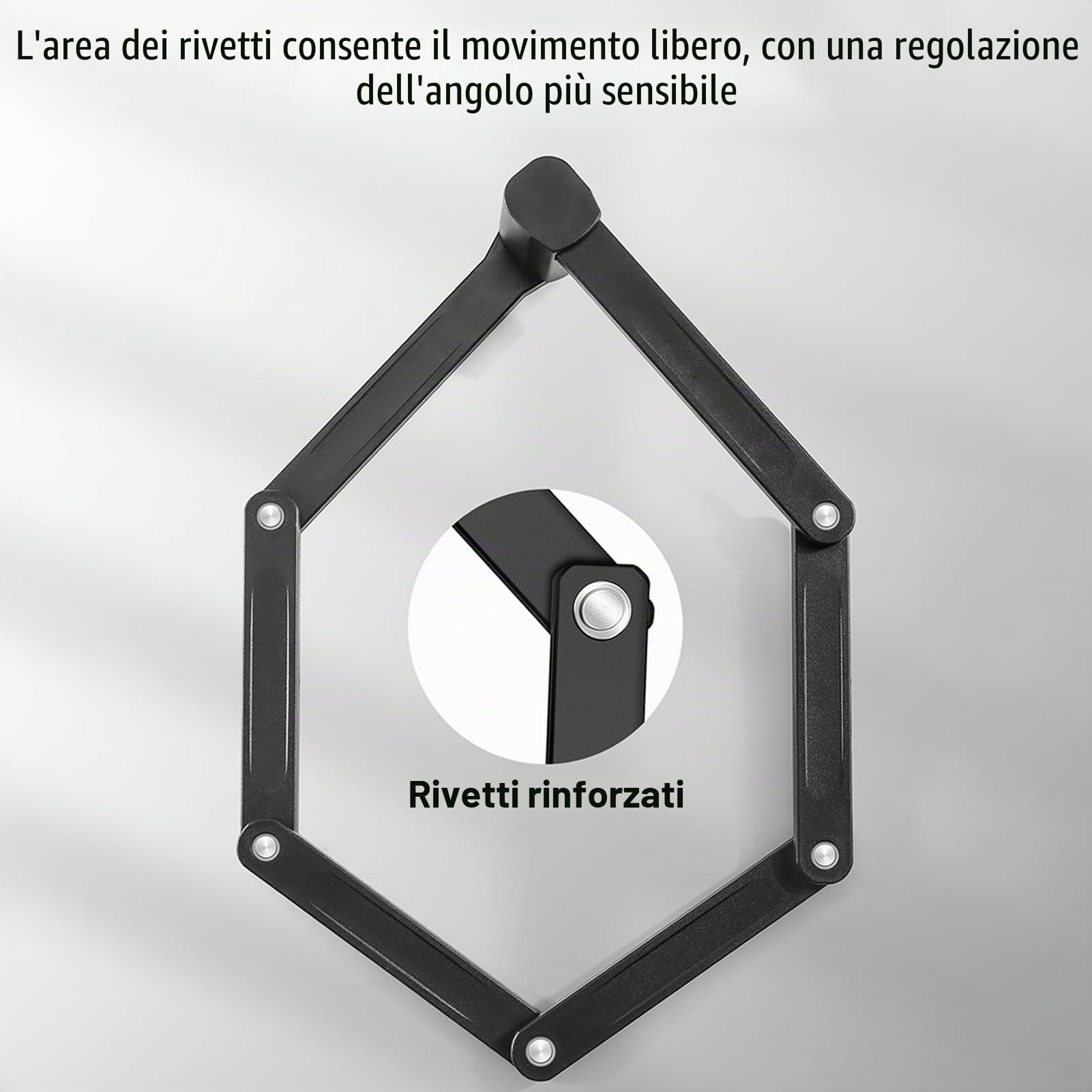 Lucchetto Pieghevole per Bici Lucchetto Pieghevole Portatile per Bici con Staffa di Montaggio e 2 Chiavi, Adatto per Biciclette, Scooter e motociclette (Lunghezza Massima da Aperto: 87 cm).