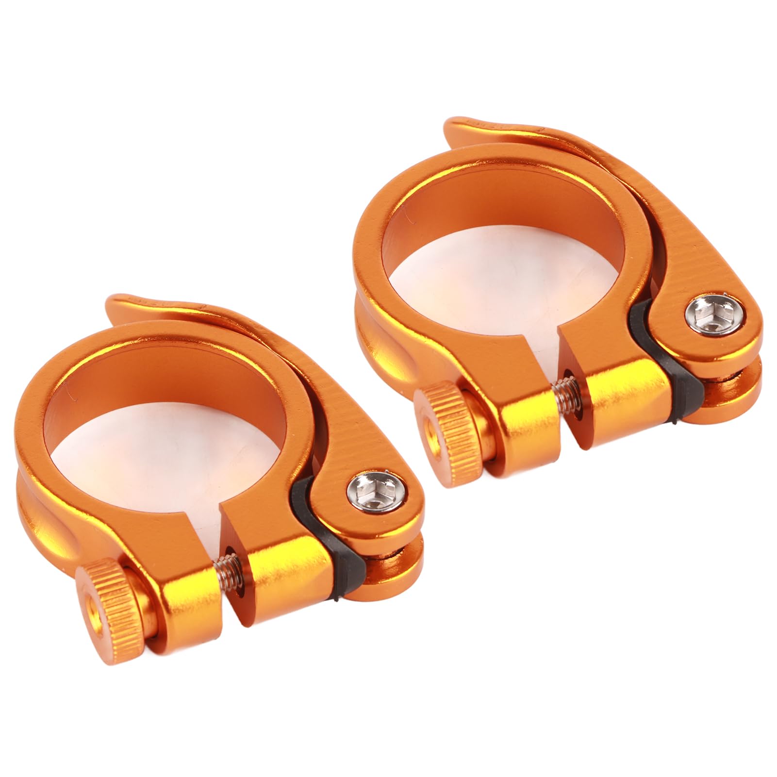 2Pcs Bike Saddle Clamp Mountain Road Tube Quick Release Clip 35mm (Gold)