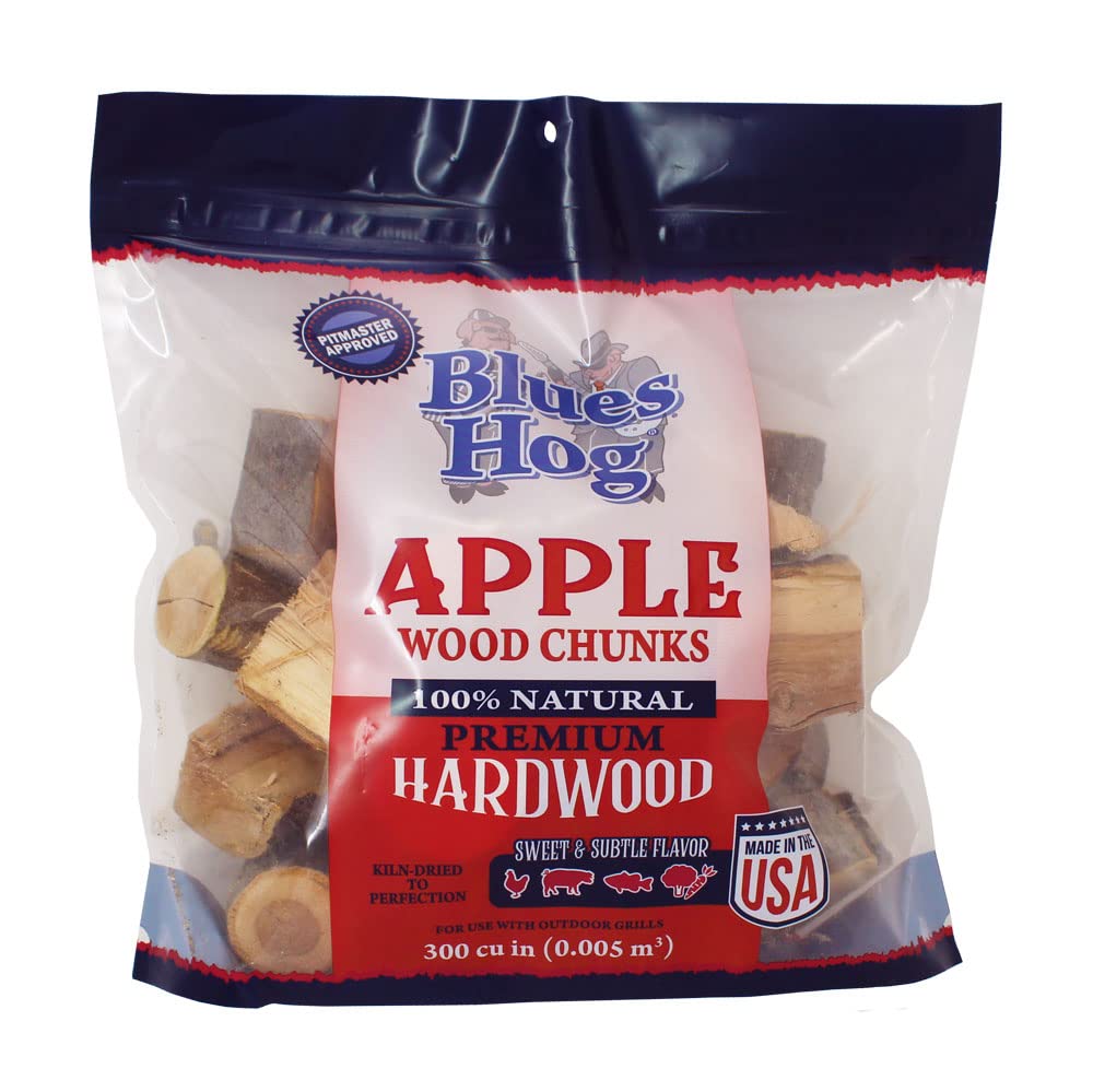 Blues Hog Apple Wood Chunks, Premium Kiln-Dried Smoking Wood, Sweet & Subtle Flavor, Made in The USA, 300 Cu. in.