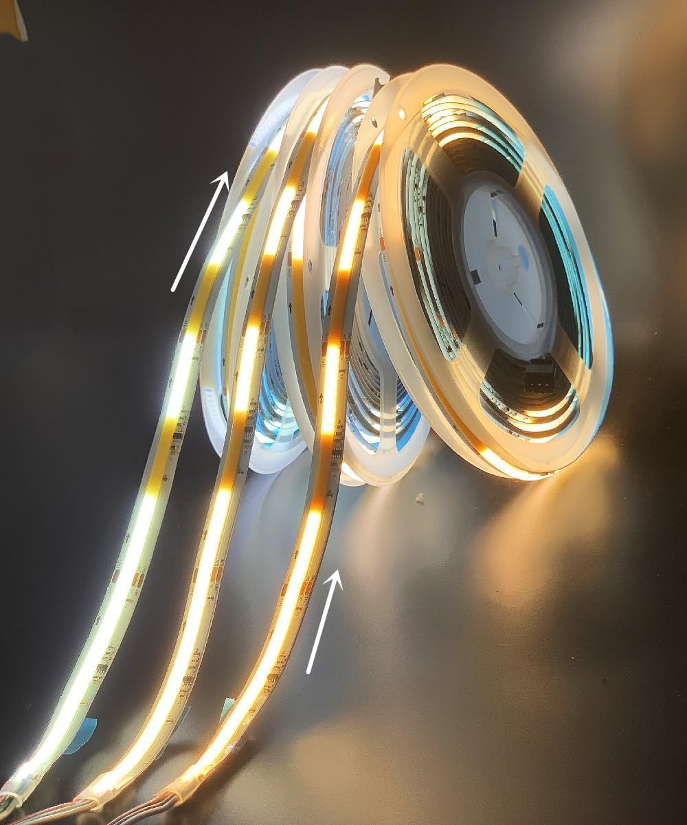 WS2811 Cob fluye agua corriente tira LED luz carreras de caballos neumáticos de caza control remoto inalámbrico DC24V potencia 20m 10m juego completo (tira 2x5M + 1 controlador + 1 potencia 3000K)