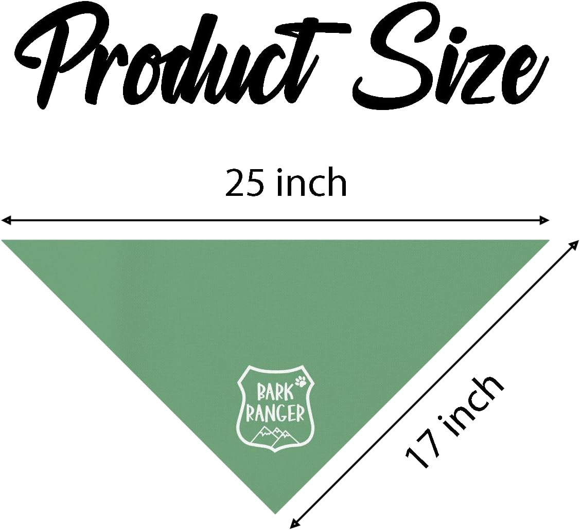 Bark Ranger Dog Bandana, Light Green Pet Dogs Scarf Accessories, Pets Triangle Muffler, Pet's Bandana for Small Medium Dogs, Funny Outdoor Dog Bandanas image 2