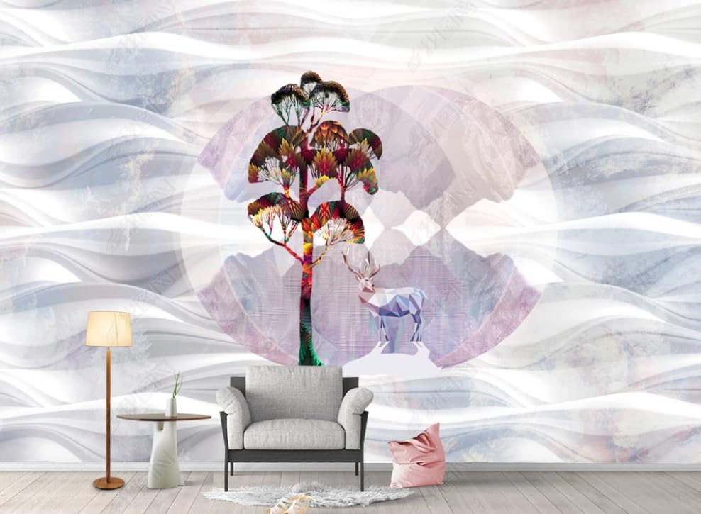 Papier peint intissé élan haut de gamme déco murale 250x175cm