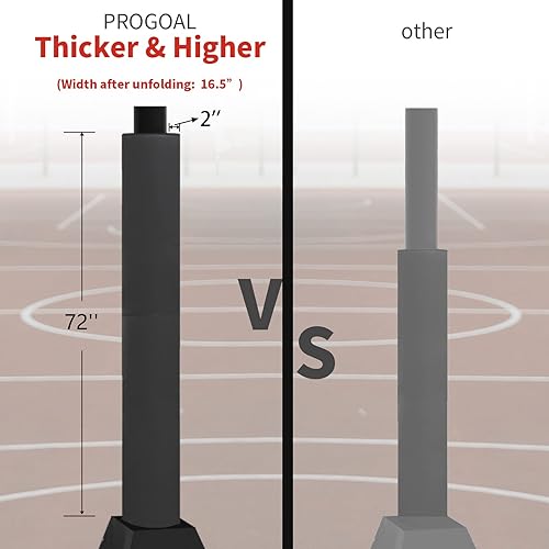 Miniatura 15 de PROGOAL Almohadilla redonda universal para bastones de baloncesto de 3 a 4 pulgadas, duradera, resistente a la intemperie, impermeable, para Negro