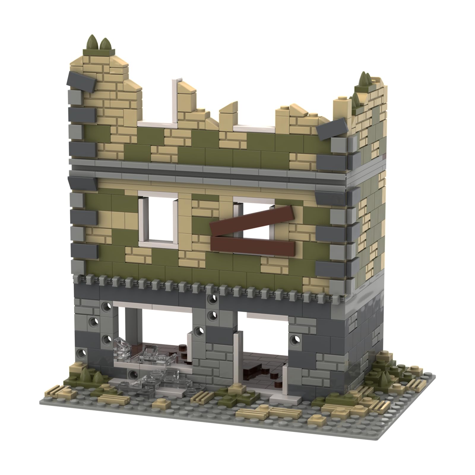 Amazon.com: Jeamoc WW2 Military Ruins Building Block Set, 400+ Pcs
