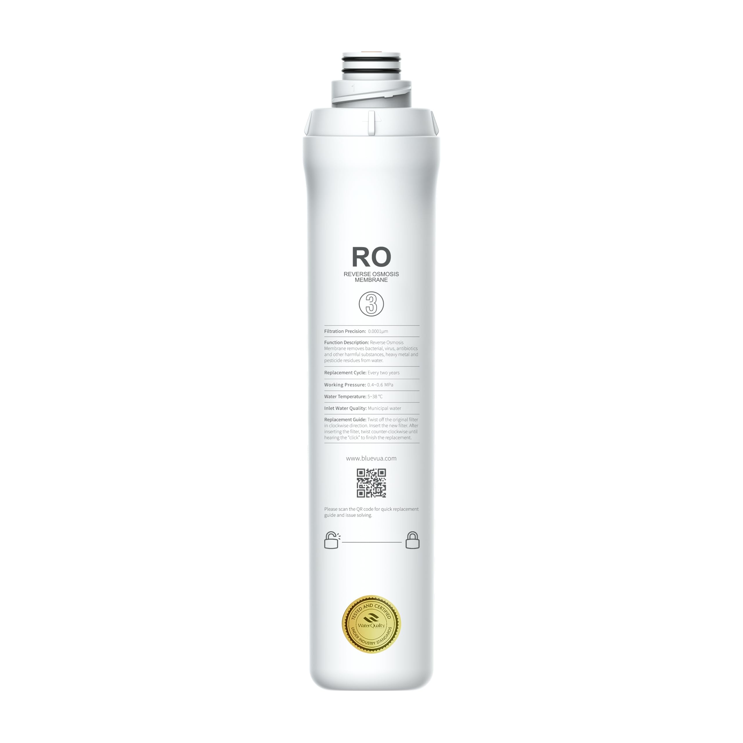 Bluevua ROPOT PP Filter, Replacement for RO100ROPOT, 1-year Lifetime-1st Stage